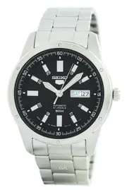 Seiko 5 Automatic 21 Jewels Japan Made SNKN13J1 21 Jewels Black Dial Day/Date Mens Watch 30M