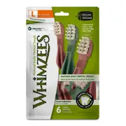 Whimzees Large 6 Pack of Dental Toothbrush Star Dog Treats 360 gram