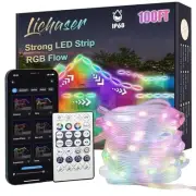 Continuous 100FT RGB+IC Strong LED Strip Lights Outdoor IP68 Waterproof, DIY,...