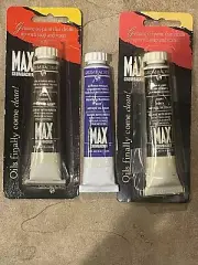 Grumbacher MAX Artists Oil Color .81 fl oz Each, Lot Of 3. NEW Old Stock