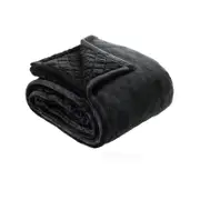 Mansfield 480gsm Sherpa Blanket Charcoal - Single/Double Bed