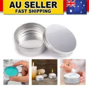 Aluminium Empty Cosmetic Pot Lip Balm Jar Silver Tin Container Box Containers TR