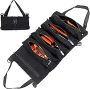 Super Tool Roll, Heavy Duty Tool Roll Organizer with Strong Zipper, Wrench Roll, Canvas Tool Organizer Bucket, Car Seat Back Organizer, Travel Organizer Accessories