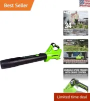 Lightweight 40V Axial Leaf Blower with Variable Speed & Turbo Boost Function