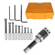 12Pcs 3/4" 3" Boring Head With R8 Shank and Carbide Boring Bar Set For Milling