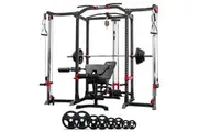 Reeplex Power Rack with Cable Crossover and Lat pulldown + Bench + 120kg Olympic Weight Set
