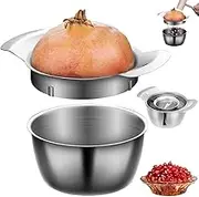 TKINRIC Pomegranate Peeler Stainless Steel,Pomegranate Deseeder Tool,Pomegranate Seed Remover with 4.8x2.4 inch Bowl, Peeling Tool Set for Home Kitchen (1 Set)