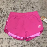 umbro shorts girls medium fucsia fedora/marshmellow