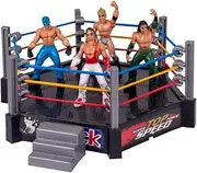 Srliya Wrestling Arena Set Doll Scene Model Gladiator Ornaments Kids Toys Fighting Toys Wrestling Toy Wrestler Warrior Toy Funny Wrestling Ring Set (Grey)