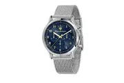 Maserati Epoca Limited Edition Chronograph Stainless Steel Mesh Blue Dial Quartz R8873618022 100M Men's Watch
