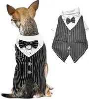 Dog Wedding Tuxedo, 1 Piece Dog Tuxedo Costume Dogs Tuxedo Wedding Party for Small Dogs Puppy (Black, L)