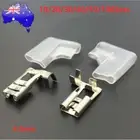 10/20/50sets 4.8mm Female Right Angle Flag Spade Terminals Wire Connector Sheath