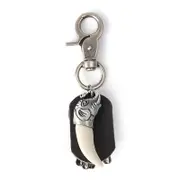 3 Pcs Elephant Leather Car Key Chain Ring SILVER COLOUR