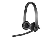 Logitech H570e Wired Headset, Stereo Headphones with Noise-Cancelling Microphone - Black - headset