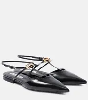 [Victoria Beckham] Victoria Beckham B Buckle leather slingback flats AU 4.5 black