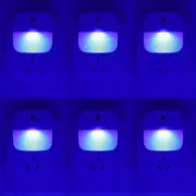 6 Pack LED Blue Night Light Plug In, Dusk to Dawn Sensor Automatic on and Off, E