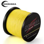 Dorisea Power Braid Yellow PE Dyneema Braided 100M 300M 500M 2000M Fishing Line