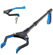 Grabber Reacher Tool - 26" Steel Portable Pick Up Stick - Strong Grip Blue