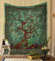 THE ART BOX Tapestry Green Tree of Life Hanging Psychedelic Tapestries Indian Co