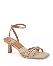 Dolce Vita Manji Braided Ankle Strap High Heel Sandals Womens 7.5 Brown Open Toe