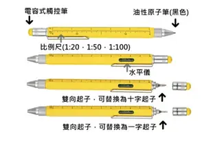 又敗家(公司貨)德國TROIKA工程工具筆PIP20系列5合1多功能工具筆(觸控筆起子比例尺水平儀;多種顏色:黑色BK 深藍色BL 銀色SI 鈦色TI 黃色YE)5-in-1多功能原子筆 隨身工具筆 隨身筆 多功能筆 多用途筆 變形筆 多用途原子筆 多功能工具筆 精品筆 交換禮物筆 送禮品筆CONSTRUCTION PEN 台灣總代理貨【全館199超取免運】【APP下單享4%點數回饋】