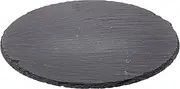 Cilio Slate Round Cheese Board, Natural Stone Tray for Serving Cheese, Charcuterie, Sushi, Appetizers, and More, Black