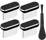 Anti Dust Plugs - USB C Dust Plug Cover | 5-in-1 Charging Dust Plug with Brush | 4PC Charging Port Protector | Charging Port Cover | Cell Phone Dust Cover Compatible with Type-C Phones Laptops
