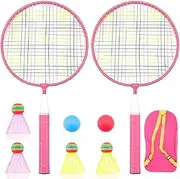 Badminton Racket for Children 1 Pair, Nylon Alloy Durable Badminton Racquet Set for Kids Indoor/Outdoor Sport Game（Including 4 Badminton and 2 Table Tennis）