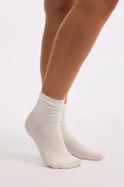 White Ribbed Socks - Size ONE, Women's Gift