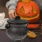 Photo Prop Incense Burning Pot Portable Mini Cast Iron Cauldron Halloween Witch