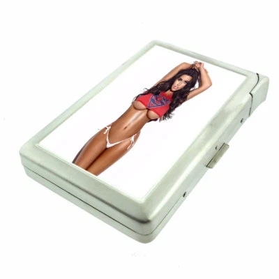 Norwegian Pin Up Girls D7 Cigarette Case with Built in Lighter Metal Wallet
