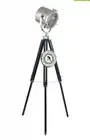 Nautical Standing Light Silver Spotlight Black Wooden Tripod Stand for Home