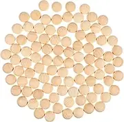 EXAOMBLE 100pcs Unfinished Mini Hemisphere Half Wooden Balls for DIY Crafts Light Yellow Split Balls for Arts Home Decor and Creative Projects