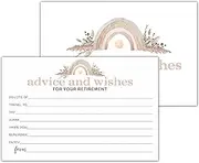 Yuansail Rainbow Floral Advice And Wishes Cards For Happy Retirement, Well Wishes, Memories for Woman Man, Fun Retirement Party Idea, Game, Activity,Decorations Party Supply，25 Cards (bb001-JYK 007)