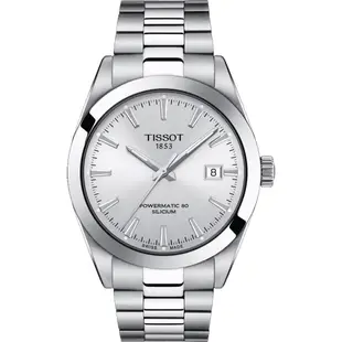 TISSOT 天梭 官方授權 GENTLEMAN 80小時矽游絲紳士機械手錶 迎春好禮 T1274071103100