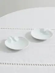[Gohar World] Gohar World - Shell Set Of Two Porcelain Plates - White - One size One size White