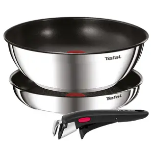 Tefal Ingenio 版不銹鋼煎鍋 3 件套 無 PFOA 銀色