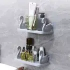 Self-Adhesive Swan Shelf White/Grey Bathroom Storage Rack Floating Shelf Home