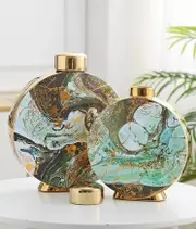 2x pieces decorative ceramic ginger jars home vases