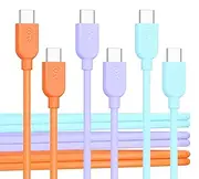 Cable Matters 3-Pack Soft USB C to USB C Cable with 60W Charging - 1.8m, USBC Cable, USB-C Fast Charger Cable, Multi-Color