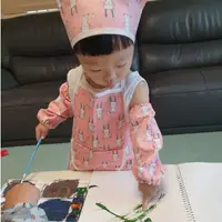 在飛比找蝦皮購物優惠-♜現貨♖ 韓國製 圍裙 圍裙 畫畫衣 防髒圍裙 兒童 圍兜兜