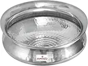 Tamra Biryani Handi - Mutton Chicken Rice Pot Cooking Degh for Easy Cooking - Eco-Friendly Anodized Aluminium Cookware With Heavy Bottom and Hammered Finish - Cook n Serve Pot (3.7 LTR)