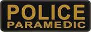 uuKen Police Paramedic Patch Yellow PVC 8.5"×3" Patch with Hook Fastener Back for Clothing Uniform Backpack Bag (Black and Yellow)