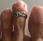Gift For Women's Unique Design Solid Metal Adjustable Swirl Toe Ring 925 Silver