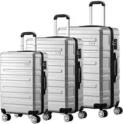 [MAZAM] 3PC Luggage Set Trolley Suitcase Set Silver