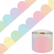 68.9 Ft Pastel Bulletin Board Borders Colorful Scalloped Border Trim Roll Rainbow Bulletin Board Decorations Pastel Die Cut Classroom Borders for School Classroom Office Chalkboard Wall Desk Decor