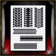 Tire Tracks Pattern Airbrush Stencil Template Paint Airsick