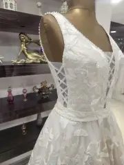 Champaign Color A Line Wedding Dress