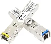 One Pair of 1.25G SFP WDM SC Bidi Transceiver 1000Base-BIDI SingleMode Simplex Fiber Module SMF 1310nm/15500nm DDM up to 20 km for Cisco GLC-BX-D, Ubiquiti UniFi UF-SM-1G-S, Mikrotik and More
