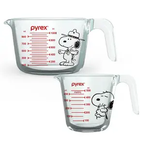 【康寧 Pyrex】史努比SNOOPY 單耳量杯500ml/1000ml 烘焙 烤箱